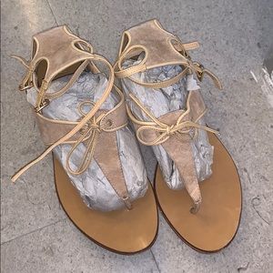 J.crew suede tan buckle Sandles